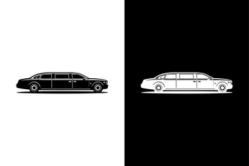 black and white luxurious car vector icon
