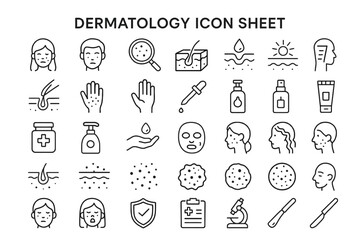Dermatology Icons: Comprehensive collection of dermatological icons, meticulously crafted, ideal for medical professionals and skincare enthusiasts.