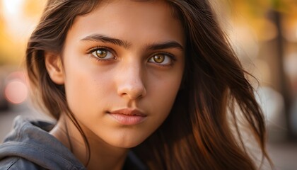 Captivating portrait of a young woman urban setting photography natural light intimate view youthful expression