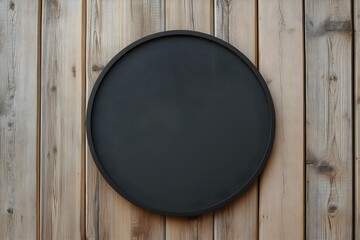 Close-Up Circle Black Blank Empty Mockup of Street Sign for Urban Advertising Display