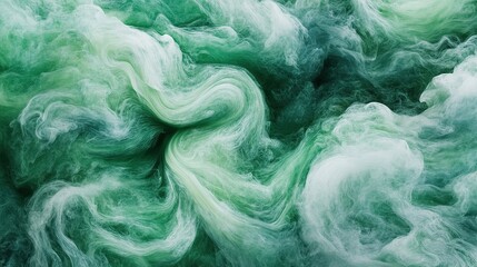 Fototapeta premium Abstract swirling green ink underwater, texture background, design