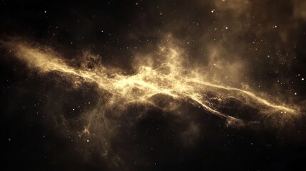 Fototapeta premium Golden nebulae formations in deep space.