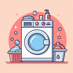 washing machine vector illustration
