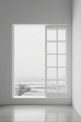 japanese minimalist door design shifted to right bathed in soft light