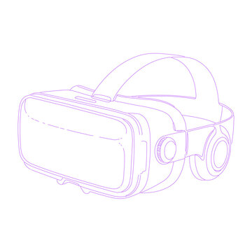 VR headset isolated lineart illustration
