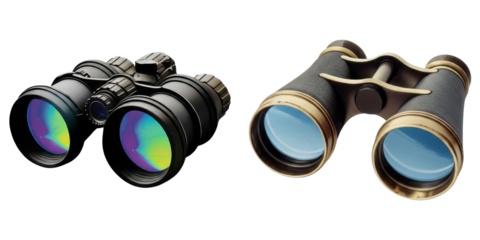 PNG Two binoculars are displayed on a transparent background.