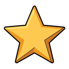 Fototapeta premium A five-pointed solid star, symbolizing favorite, rating, quality, success, and special recognition.