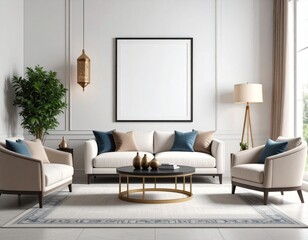 Elegant Muslim Living Room Wall Art Mockup