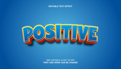 Positive text effect with editable curved style