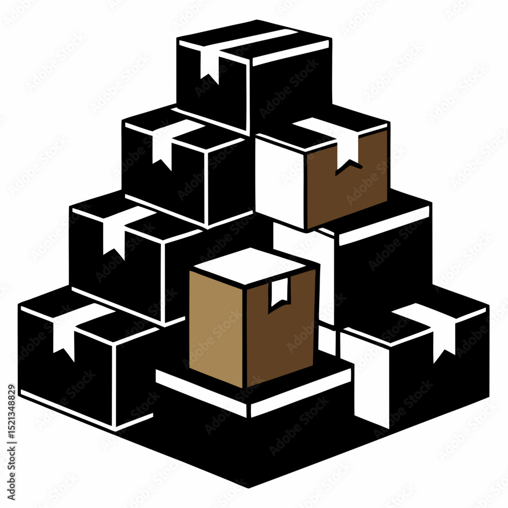 Poster 3d render of a modern building vector icon illustration silhouette graphics design image white backg
