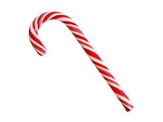  a striped red and white candy cane for a food them isolated on white background PNG 