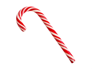  a striped red and white candy cane for a food them isolated on white background PNG 