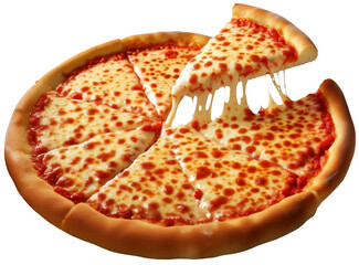 cheese pizza isolated on transparent or white background