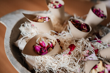Wedding Confetti Cones with Dried Flowers