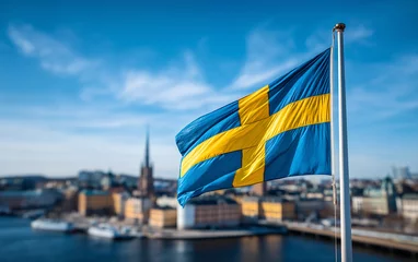 Keuken achterwand Stockholm sweden, flag, sweden flag, Stockholm, country, flagpole, flag, freedom, waving, National flag, pride, pole, national, patriotism, sky, patriotic, symbol, wind, banner, nation, flags, swedish, eu  © daejang