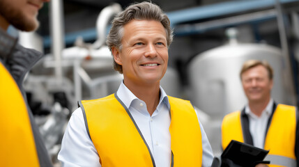 Executives in Safety Vests Touring Operational Ozone Chamber