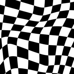 Obraz premium 歪みチェッカー柄の背景イラスト