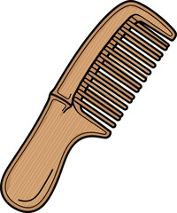 Wooden Hair Comb Illustration