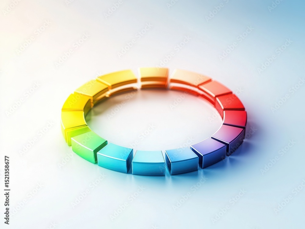 Poster colorful gradient circular shape displaying vibrant hues abstract art digital composition minimalist