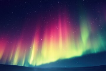 Colorful aurora borealis lights dance across the night sky viewed from outer space