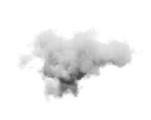 Cutout clean white cloud transparent backgrounds special effect 3d illustration single white cloud