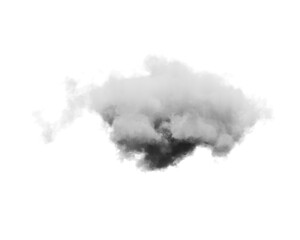 Cutout clean white cloud transparent backgrounds special effect 3d illustration single white cloud