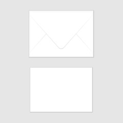 White closed envelope mockup template. Euro flap luxury mailing envelope for wedding, invitations, graduation, birthday, party and more. Ready to use for your design or business.