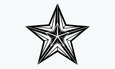 Star icon, star outline icons, black stroke stars, flat decoration vector, simple star symbols