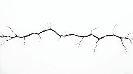 Abstract Black Crack On White Background