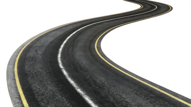  twisty road isolated on white background PNG 