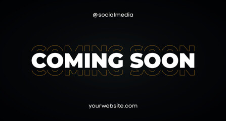 Coming soon on dark background social media post design trendy template