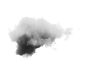 Cutout clean white cloud transparent backgrounds special effect 3d illustration single white cloud
