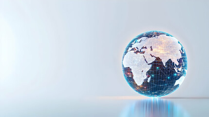 Digital Globe With Glowing Lines
