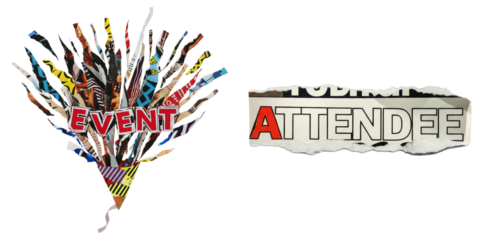 PNG Colorful Paper Elements Form Event Attendee Collage