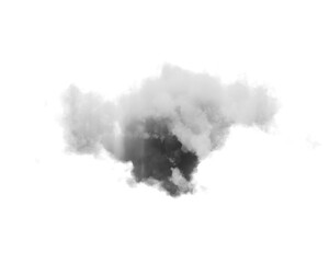 Cutout clean white cloud transparent backgrounds special effect 3d illustration single white cloud