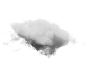 Cutout clean white cloud transparent backgrounds special effect 3d illustration single white cloud