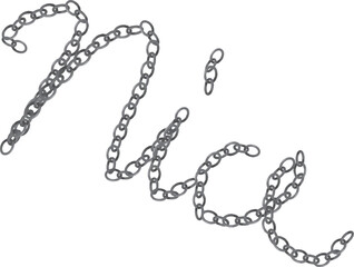 シルバーチェーンのNiceの文字のイラスト素材　Adobe Illustrator Artwork