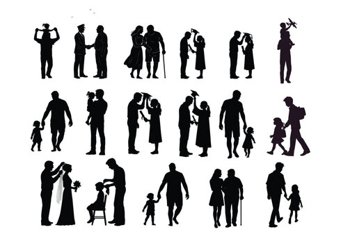  Silhouette Timeline of Father and Daughter’s Life Journey