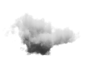 Cutout clean white cloud transparent backgrounds special effect 3d illustration single white cloud