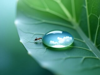 ants on green leaf