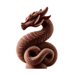 Fototapeta premium Golden Chinese dragon sculpture, an isolated Asian reptile art decoration