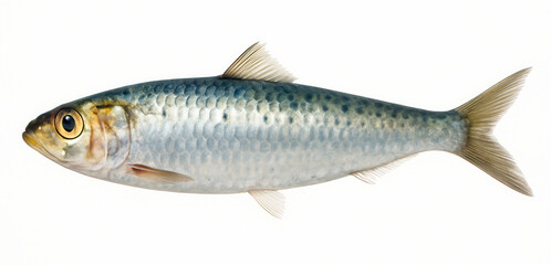 Obraz premium Fresh sardine swimming in white background