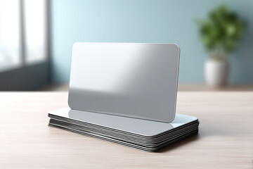 Fresh laminated card reflects light, looks pristine and professional