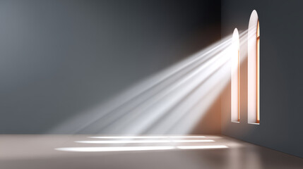 Sunbeams create divine rays through window peaceful, ethereal atmosphere