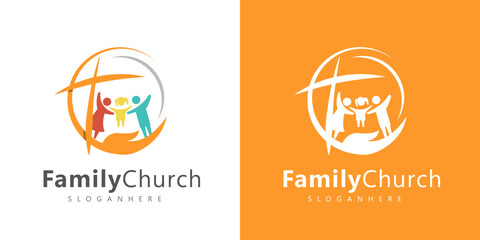 Family Church Logo Design Faith, Family, Unity, Love, Hope