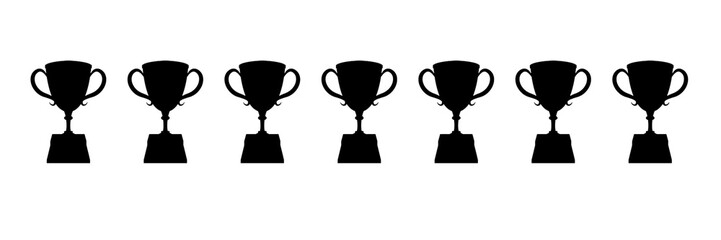 Set of trophy icons. Trophy icon set.