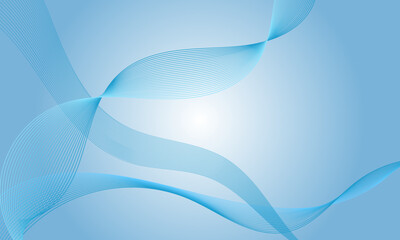 blue smooth lines wave curves with soft gradient abstract background