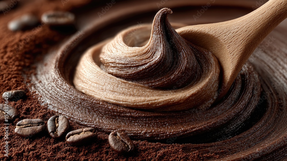 Poster rich mocha mousse painted wall background with subtle brushstroke textures and depth-enhancing shado