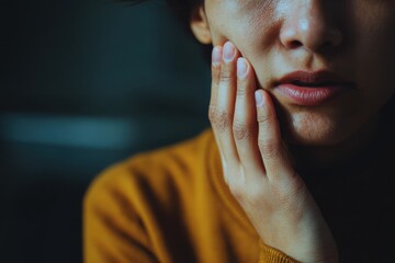 Woman Holding Jaw in Pain from Toothache
