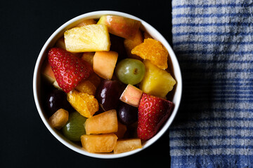 Bowl of Fresh Ripe Healthy Fruit Salad
